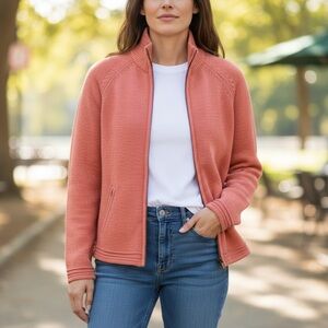 Cotton Zip Up Sweater with Pockets Size Size XL